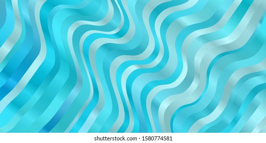 Light BLUE vector pattern with curved lines. Bright illustration with gradient circular arcs. Smart design for your promotions.