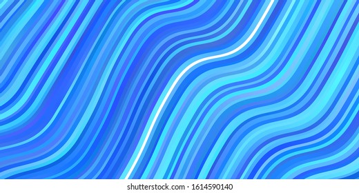 Light BLUE vector pattern with curved lines. Illustration in halftone style with gradient curves. Pattern for commercials, ads.