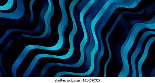 Light BLUE vector pattern with curved lines. Illustration in abstract style with gradient curved.  Smart design for your promotions.