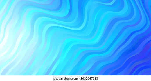 Light BLUE vector pattern with curved lines. Colorful illustration in circular style with lines. Template for your UI design.