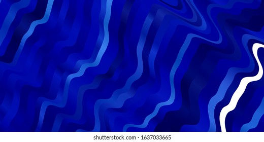 Light BLUE vector pattern with curved lines. Abstract illustration with gradient bows. Pattern for websites, landing pages.