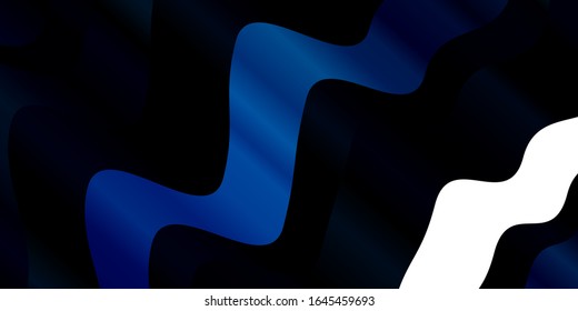 Light BLUE vector pattern with curved lines. Colorful illustration with curved lines. Pattern for booklets, leaflets.