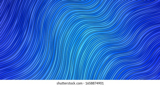 Light BLUE vector pattern with curved lines. Bright sample with colorful bent lines, shapes. Pattern for booklets, leaflets.