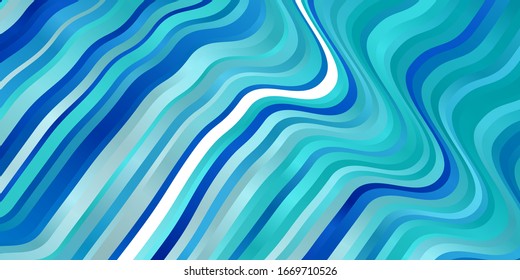 Light BLUE vector pattern with curved lines. Colorful abstract illustration with gradient curves. Template for your UI design.