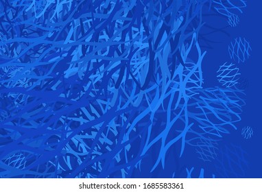 Light BLUE vector pattern with curved lines. A shining illustration, which consists of curved lines. Template for cell phone screens.
