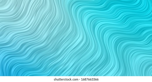 Light BLUE vector pattern with curved lines. Illustration in halftone style with gradient curves. Pattern for business booklets, leaflets