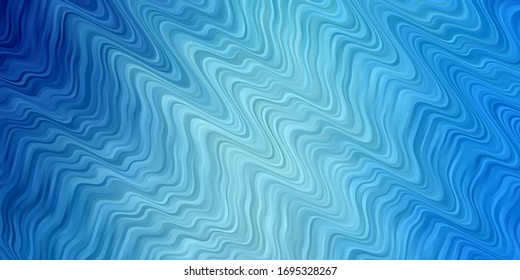 Light BLUE vector pattern with curved lines. Abstract gradient illustration with wry lines. Template for cellphones.