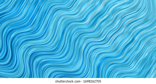 Light BLUE vector pattern with curved lines. Brand new colorful illustration with bent lines. Pattern for commercials, ads.