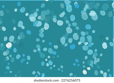 Patrón vectorial AZUL claro con círculos curvados. Muestra con formas de burbuja borrosa. Diseño de mármol para su sitio web.