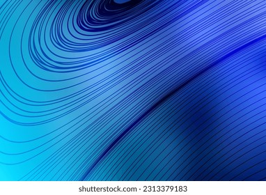 Light BLUE vector pattern with curved lines. A circumflex abstract illustration with gradient. Abstract design for your web site.