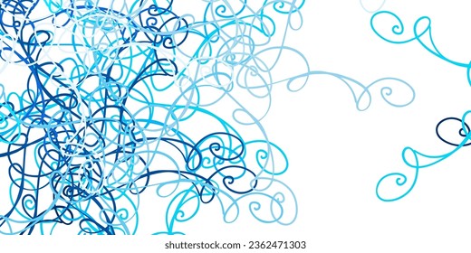 Light BLUE vector pattern with curved lines. Colorful abstract illustration with gradient curves. Best design for your ad, poster, banner.