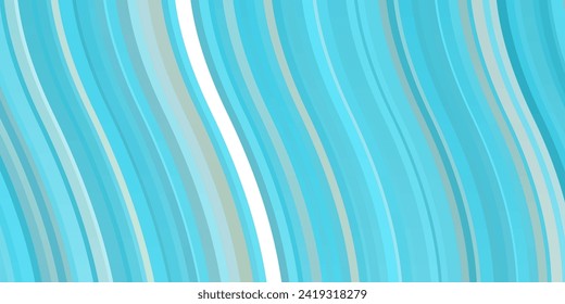 Light BLUE vector pattern with curved lines. Colorful geometric sample with gradient curves.  Pattern for busines booklets, leaflets