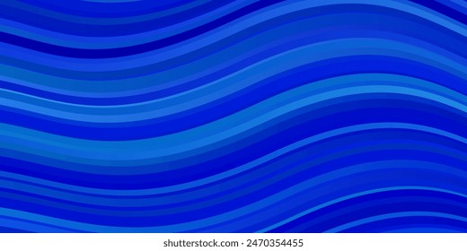 Light BLUE vector pattern with curved lines. Colorful illustration, which consists of curves. Template for your UI design.