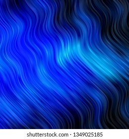 Light BLUE vector pattern with curves. Abstract gradient illustration with wry lines. Pattern for commercials, ads.