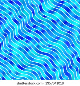Light BLUE vector pattern with curves. Colorful illustration in abstract style with bent lines. Pattern for booklets, leaflets.