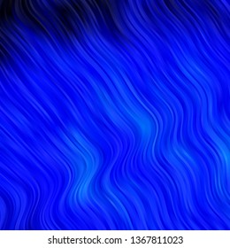Light BLUE vector pattern with curves. Abstract illustration with gradient bows. Smart design for your promotions.