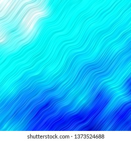 Light BLUE vector pattern with curves. Abstract gradient illustration with wry lines. Pattern for ads, commercials.