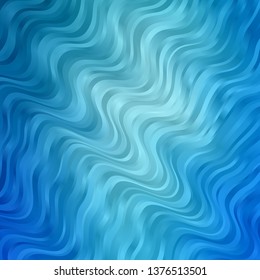 Light BLUE vector pattern with curves. Colorful abstract illustration with gradient curves. Template for cellphones.