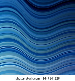 Light BLUE vector pattern with curves. Abstract illustration with gradient bows. Best design for your posters, banners.