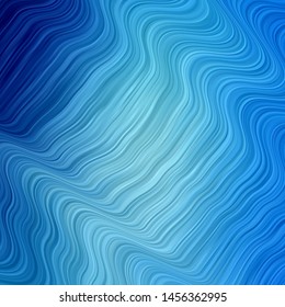 Light BLUE vector pattern with curves. Colorful geometric sample with gradient curves.  Template for cellphones.