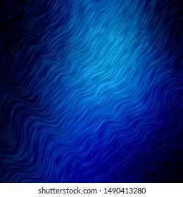 Light BLUE vector pattern with curves. Colorful geometric sample with gradient curves.  Best design for your posters, banners.