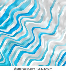 Light BLUE vector pattern with curves. Illustration in abstract style with gradient curved.  Best design for your ad, poster, banner.