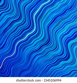 Light BLUE vector pattern with curves. Abstract illustration with gradient bows. Pattern for busines booklets, leaflets