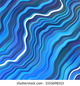 Light BLUE vector pattern with curves. Abstract gradient illustration with wry lines. Design for your business promotion.