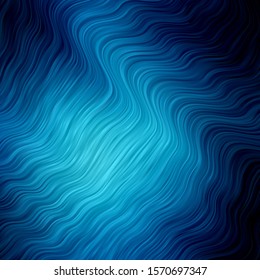 Light BLUE vector pattern with curves. Abstract illustration with gradient bows. Template for cellphones.