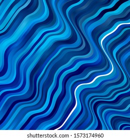 Light BLUE vector pattern with curves. Brand new colorful illustration with bent lines. Pattern for business booklets, leaflets