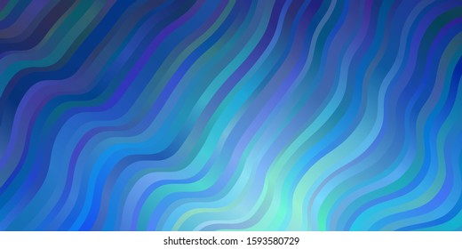 Light BLUE vector pattern with curves. Colorful abstract illustration with gradient curves. Pattern for ads, commercials.