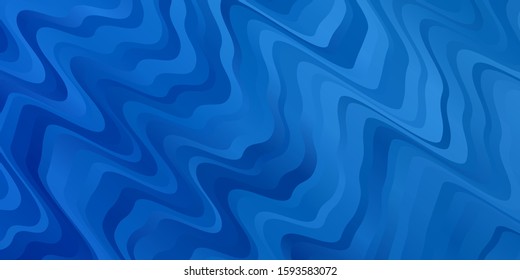 Light BLUE vector pattern with curves. Colorful abstract illustration with gradient curves. Best design for your posters, banners.