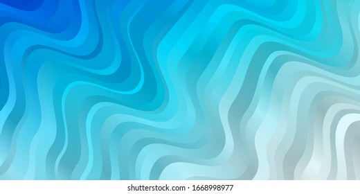 Light BLUE vector pattern with curves. Brand new colorful illustration with bent lines. Best design for your posters, banners.