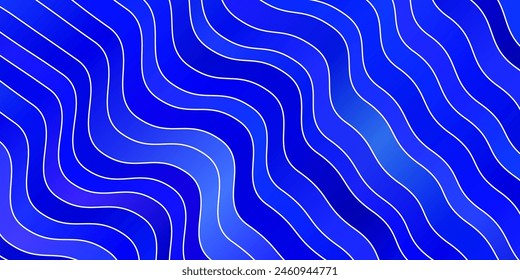 Light BLUE vector pattern with curves. Brand new colorful illustration with bent lines. Pattern for ads, commercials.
