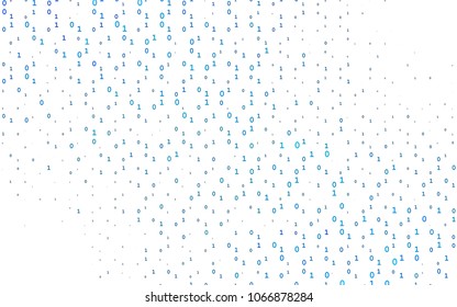 Light BLUE vector pattern with Digit symbols. Modern geometrical illustration with numerals. Template can be used as a background for ads of typography.