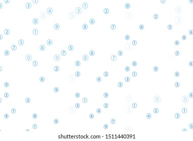 Light BLUE vector pattern with Digit symbols. Shining colorful illustration with isolated Digit signs. Best design a poster, banner of a math college.