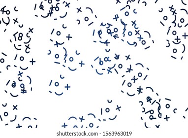 Light BLUE vector pattern with Digit symbols. Blurred design in simple style with collection of numerals. Best design a poster, banner of a math college.