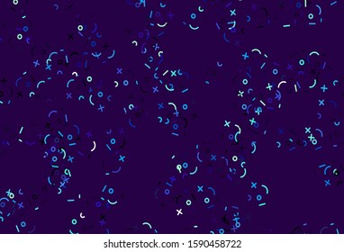 Light BLUE vector pattern with Digit symbols. Blurred design in simple style with collection of numerals. Pattern for school, grammar websites.