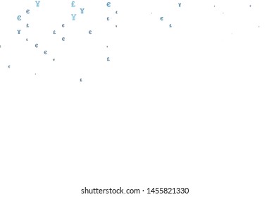 Light BLUE vector pattern with EUR, JPY, GBP. Modern abstract illustration with symbols of money. The pattern can be used for financial, investment websites.