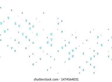 Light BLUE vector pattern with EUR, JPY, GBP. Shining colored illustration with EUR, JPY, GBP signs. The pattern can be used for financial, investment websites.