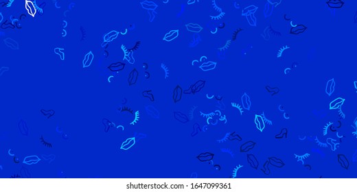 Light BLUE vector pattern with feminism elements. Simple design in abstract style with women’s rights activism. Simple design for your web site.