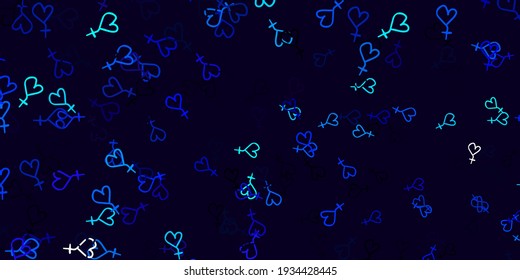 Light BLUE vector pattern with feminism elements. Colorful illustration with gradient feminism shapes. Background for International Women’s Day.