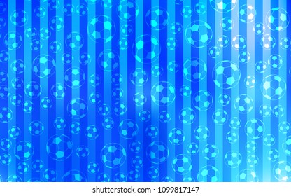 Light BLUE vector pattern with football balls. Glitteral colorful illustration with abstract soccer balls. Pattern for promotion