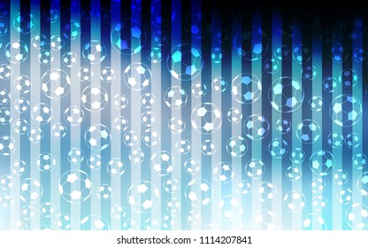 Light BLUE vector pattern with football balls. Glitteral colorful illustration with abstract soccer balls. Pattern for booklets, leaflets of soccer turnament.