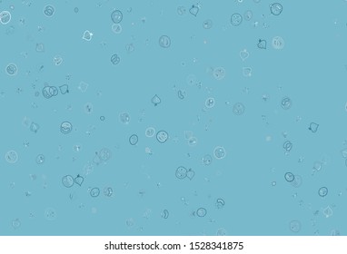 Light BLUE vector pattern with fresh ingredients. Abstract background with colorful Fast Food illustrations. Template for meal cooking in kitchen.