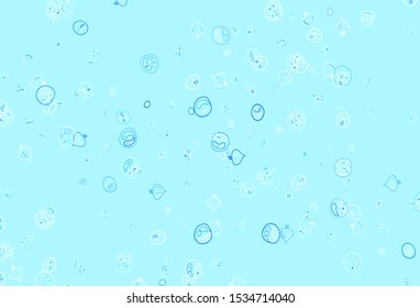 Light BLUE vector pattern with fresh ingredients. Glitter abstract sketch with gourmet food. Pattern for ad, booklets, leaflets of restaurants.