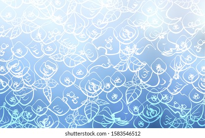 Light BLUE vector pattern with fresh ingredients. Decorative shining illustration with food on abstract template. Design for ad, poster, banner of cafes or restaurants.