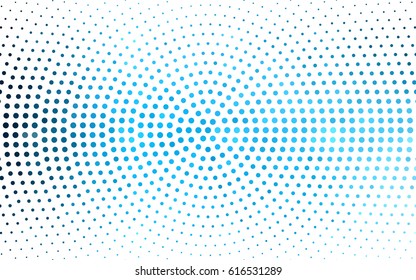 Light BLUE vector pattern of geometric circle shapes. Colorful mosaic banner. Geometric background with colored disks.