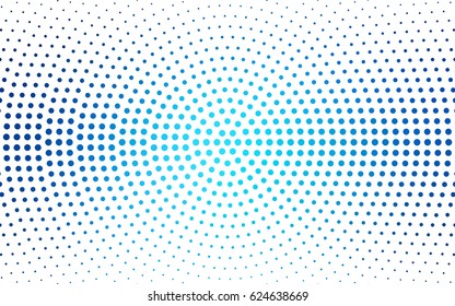Light BLUE vector pattern of geometric circle shapes. Colorful mosaic banner. Geometric background with colored disks.