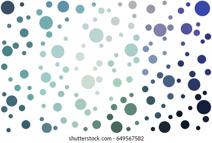 Light BLUE vector pattern of geometric circle shapes. Colorful mosaic banner. Geometric background with colored disks.